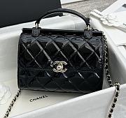 Chanel Small Box Bag Patent Calfskin Gold Black 18x13x8.5cm - 1