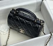 Chanel Small Box Bag Patent Calfskin Gold Black 18x13x8.5cm - 6