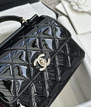 Chanel Small Box Bag Patent Calfskin Gold Black 18x13x8.5cm - 3