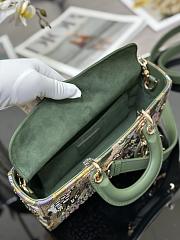 Dior Lady D-Joy Medium Bag Green Lily Beads 26cm - 6