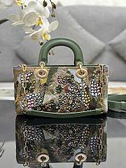 Dior Lady D-Joy Medium Bag Green Lily Beads 26cm - 5