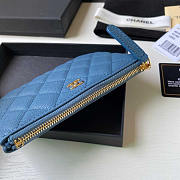 Chanel Caviar Quilted Small Cosmetic Case Blue 15x8.5cm - 3