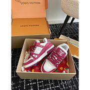 Louis Vuitton LV Trainer Sneaker Fuchsia And White - 3