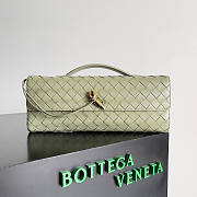 Bottega Veneta Long Clutch Andiamo With Handle Green 31x13x3cm - 1