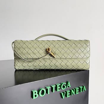 Bottega Veneta Long Clutch Andiamo With Handle Green 31x13x3cm