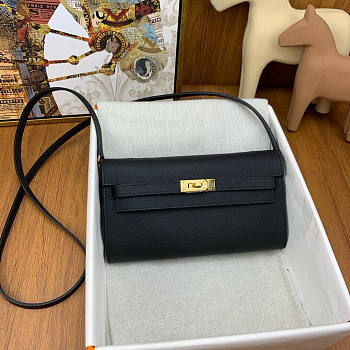 Hermes Kelly To Go Wallet Black On Chain Noir 20.5x11.5x3cm