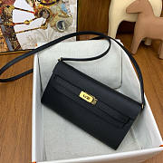 Hermes Kelly To Go Wallet Black On Chain Noir 20.5x11.5x3cm - 3