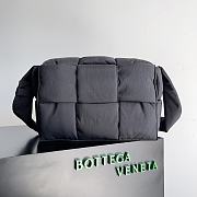 Bottega Veneta Padded Tech Cassette Woven Shoulder Bag Black 38x11x24cm - 1