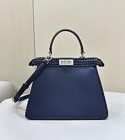 Fendi Peekaboo Iseeu Petite Midnight Blue Woven Leather 33x12x25cm - 3