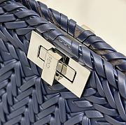 Fendi Peekaboo Iseeu Petite Midnight Blue Woven Leather 27x11x20cm - 4