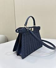 Fendi Peekaboo Iseeu Petite Midnight Blue Woven Leather 27x11x20cm - 2