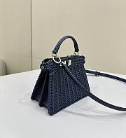 Fendi Peekaboo Iseeu Petite Midnight Blue Woven Leather 20x10.5x15cm - 2