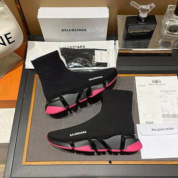 Balenciaga  Speed 2.0 Lace-Up Sneaker Black Pink 