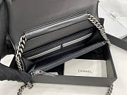Chanel Boy Bag Wallet On Chain Black Silver Lambskin 19x12x3.5cm - 6