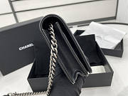 Chanel Boy Bag Wallet On Chain Black Silver Lambskin 19x12x3.5cm - 5