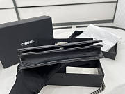 Chanel Boy Bag Wallet On Chain Black Silver Lambskin 19x12x3.5cm - 4