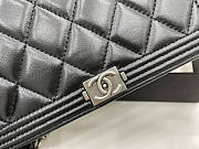 Chanel Boy Bag Wallet On Chain Black Silver Lambskin 19x12x3.5cm - 2