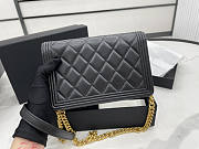 Chanel Boy Bag Wallet On Chain Black Gold Lambskin 19x12x3.5cm - 3