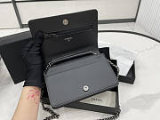 Chanel Boy Bag Wallet On Chain Black Silver Caviar 19x12x3.5cm - 3