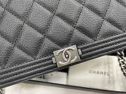 Chanel Boy Bag Wallet On Chain Black Silver Caviar 19x12x3.5cm - 5