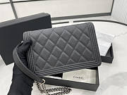 Chanel Boy Bag Wallet On Chain Black Silver Caviar 19x12x3.5cm - 4