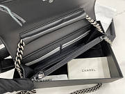 Chanel Boy Bag Wallet On Chain Black Silver Caviar 19x12x3.5cm - 2