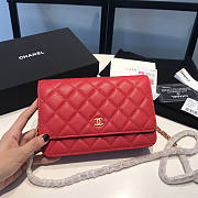 Chanel Wallet On Chain Red Gold Caviar 19x12x3.5cm - 1