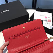 Chanel Wallet On Chain Red Gold Caviar 19x12x3.5cm - 2