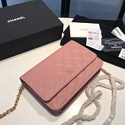 Chanel Wallet On Chain Pink Gold Caviar 19x12x3.5cm - 5