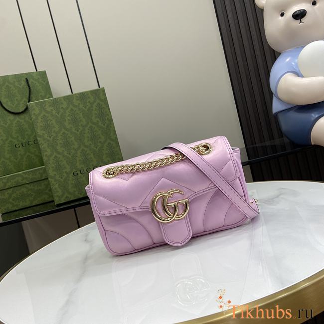 Gucci GG Marmont Shoulder Bag Pink 22cm - 1