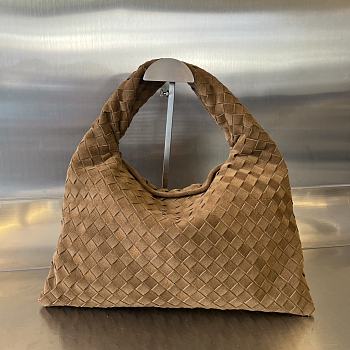 Bottega Veneta Hop Bag Brown Suede 41x20.5x7.5cm