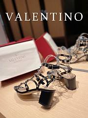 Valentino Garavani Rockstud Heeled Sandals Black Gold 6cm - 5