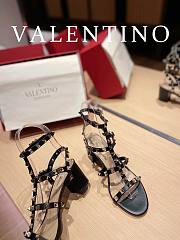 Valentino Garavani Rockstud Heeled Sandals Black Gold 6cm - 3