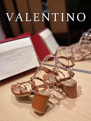 Valentino Garavani Rockstud Heeled Sandals Brown 6cm - 2