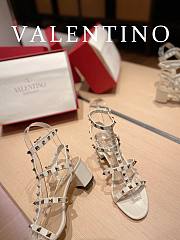 Valentino Garavani Rockstud Heeled Sandals White 6cm - 4