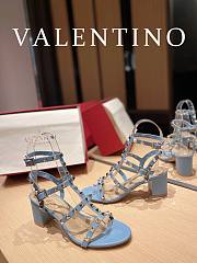 Valentino Garavani Rockstud Heeled Sandals Blue 6cm - 2