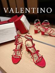 Valentino Garavani Rockstud Heeled Sandals Red 6cm - 5