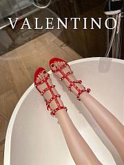 Valentino Garavani Rockstud Heeled Sandals Red 6cm - 4