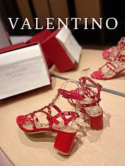 Valentino Garavani Rockstud Heeled Sandals Red 6cm - 3