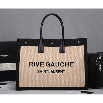YSL Rive Gauche Printed Canvas And Leather Large Tote Bag 48x36x16cm