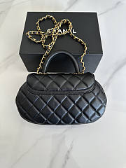 Chanel Flap Bag With Top Handle Black Gold 23.5x13.5x5.5cm - 5