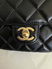 Chanel Flap Bag With Top Handle Black Gold 23.5x13.5x5.5cm - 2