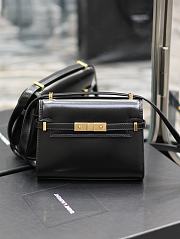 YSL Manhattan Leather Shoulder Bag Black 19x14x4cm - 1