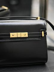 YSL Manhattan Leather Shoulder Bag Black 19x14x4cm - 3