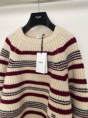 Celine Crew Neck Sweater Striped Ribbed Wool - 4