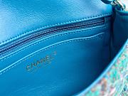 Chanel Flap Bag Tweed Green Gold 20cm - 3