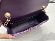 Chanel Small Flap Bag Purple Tweed 20cm - 6