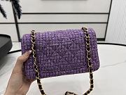 Chanel Small Flap Bag Purple Tweed 20cm - 5