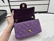 Chanel Small Flap Bag Purple Tweed 20cm - 4