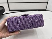 Chanel Small Flap Bag Purple Tweed 20cm - 3